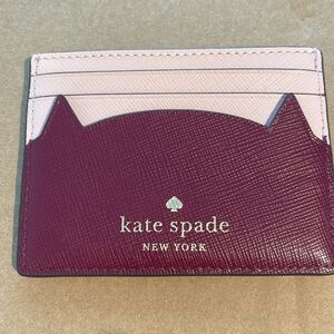 Kate Spade Pink and Burgundy Card Holder - NWOT